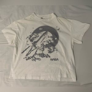 H&M white and grey baggy “NASA” graphic t shirt